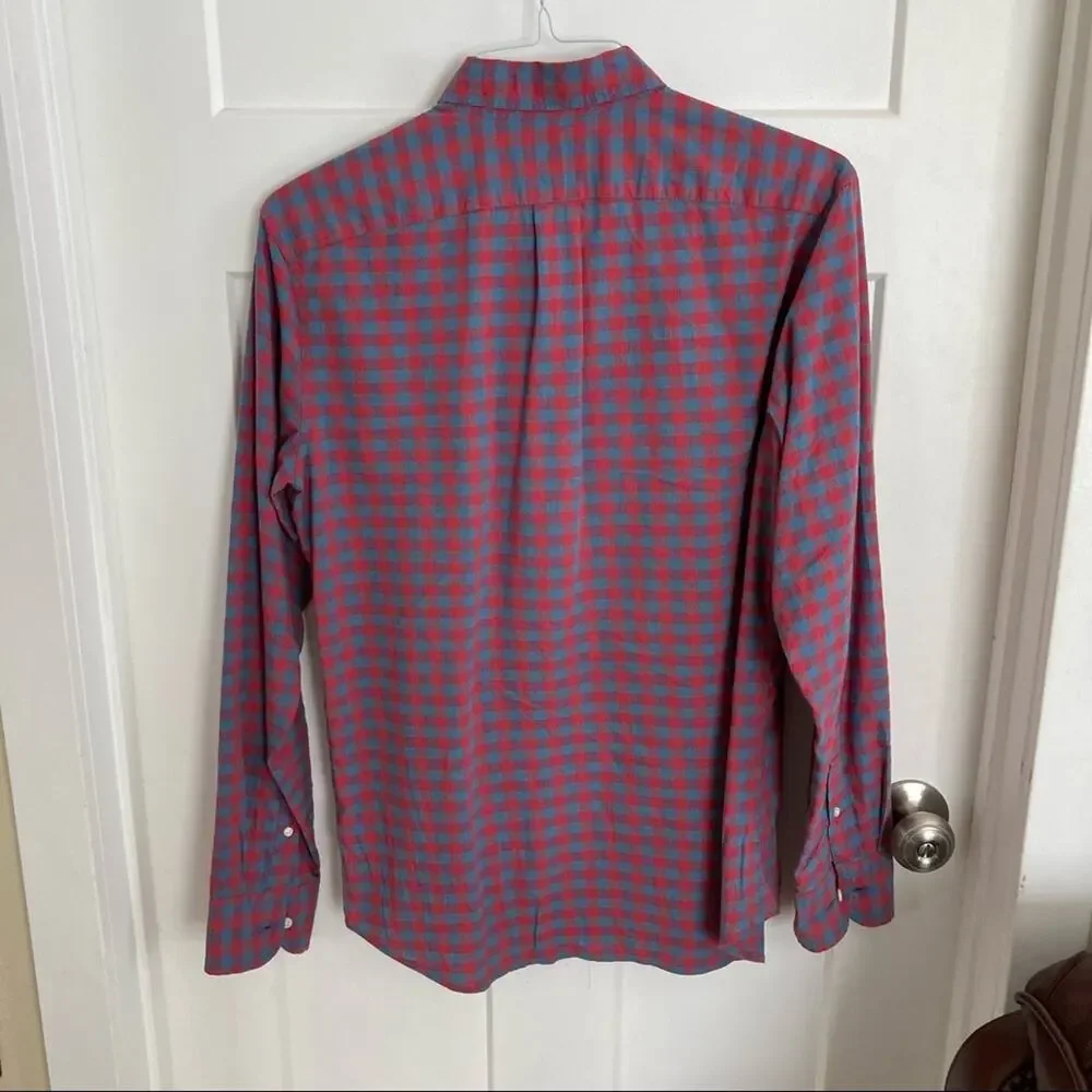 J Crew Secret Wash organic cotton poplin shirt in heather in slim Men's Size M